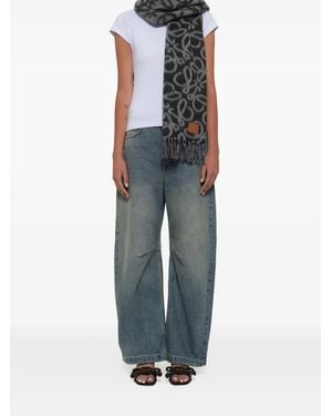 Loewe Anagram Reversible Scarf - Blue