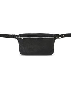 Guidi Double-Slider Leather Belt Bag - Black