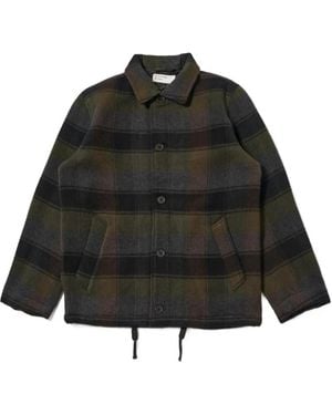 Universal Works Button-Fastening Checked Jacket - Black