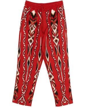 FARM Rio Gemusterte Hose mit Kordelzug - Rot