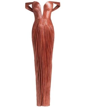 Maria Lucia Hohan Robe Longue Martina À Épaules Dénudées - Red