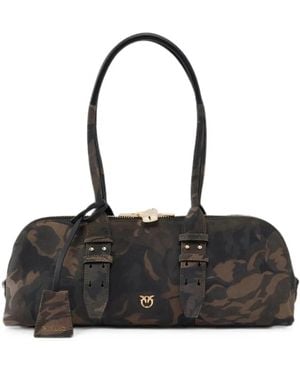 Pinko Borsa Tote Con Stampa Camouflage - Nero