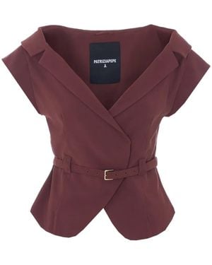 Patrizia Pepe Veste Ceinturée À Col V - Purple