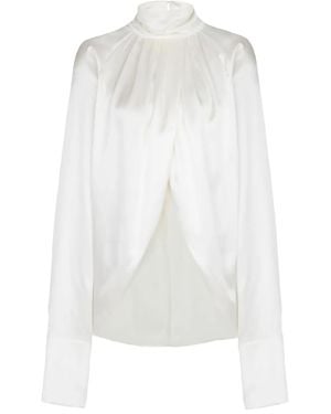 Balmain Blouse Drapée À Manches Longues - White