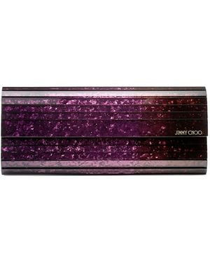 Jimmy Choo Sweetie Glitter-Embellished Clutch Bag - Purple