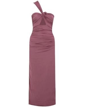 Maygel Coronel Arcano Ruched Cut-Out Dress - Purple