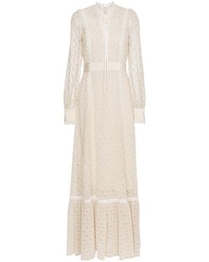 Gucci Vestito lungo di pizzo - Neutro