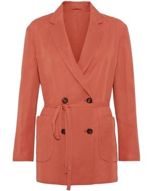 Brunello Cucinelli Relaxed Cotton Jacket - Red