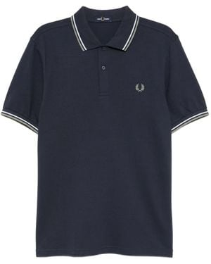 Fred Perry Logo-Embroidered Polo Shirt - Blue