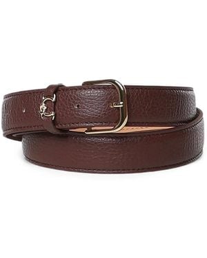 Coccinelle Metal Loop Logo-Plaque Belt - Brown