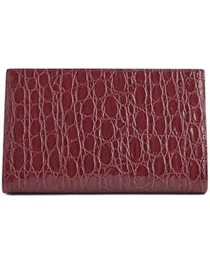 Giuseppe Zanotti Crocodile-Embossed Clasp Clutch - Red