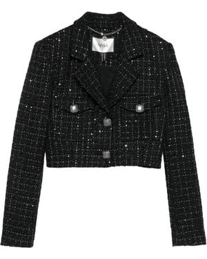 Nissa Jack Verfraaid Met Pailletten En Knoop - Zwart