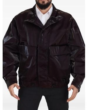 Dolce & Gabbana High-Shine Flap-Pocket Jacket - Black
