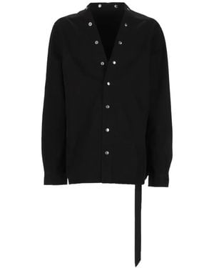 Rick Owens Larry Snap-Fastening Strap-Detail Shirt - Black