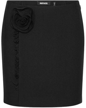 ROTATE BIRGER CHRISTENSEN Crepe Flower Mini Skirt - Black