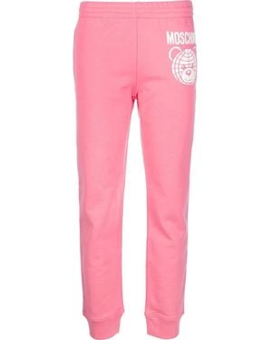 Moschino Teddy Bear Organic Cotton Track Trousers - Pink