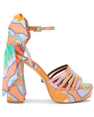 Kurt Geiger Pierra Ankle-Tie Platform Sandals - Pink