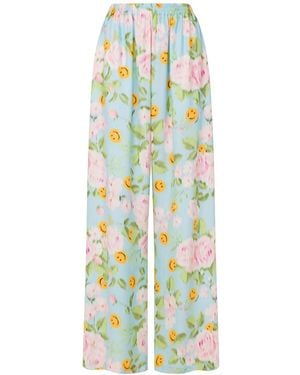Moschino Floral-Print Palazzo Pants - Green