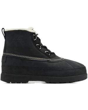 Sorel Leather Lace-Up Hiking Boots - Black