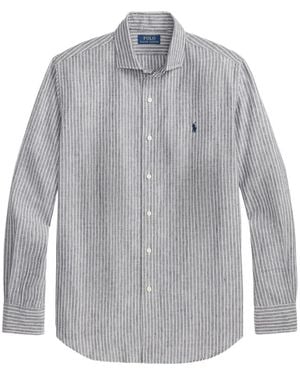 Polo Ralph Lauren Chemise Azzuro À Rayures - Grey
