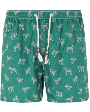 MC2 Saint Barth Short De Bain Lighting À Imprimé Zébré - Green