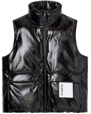 Purple Brand High-Neck Gilet - Black