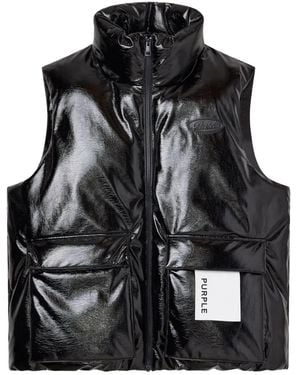 Purple Brand High-Neck Gilet - Black