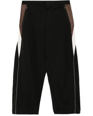 CROQUIS Side-Striped Knitted Pants - Black