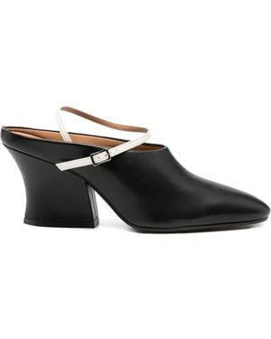 Jil Sander Mules Con Puntera En Punta - Negro