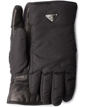 Prada Handschuhe Mit Triangel-Logo - Schwarz