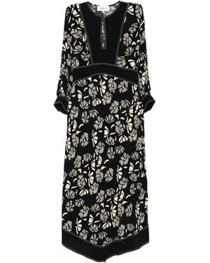 Ba&sh Vestido midi con estampado floral - Negro
