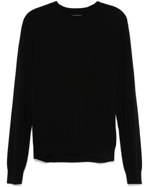 Eric Bompard Hammer-Sleeve Round-Neck Jumper - Black