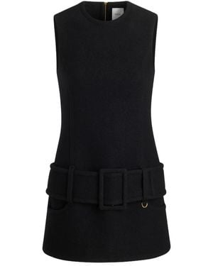 Patou Vestido corto con cinturón - Negro