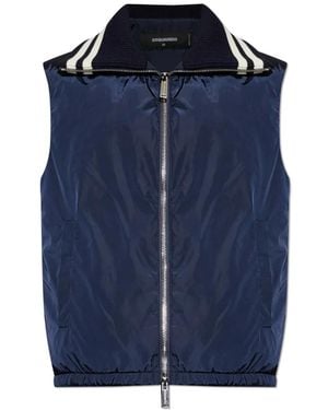DSquared² Stripe-Trim Gilet - Blue