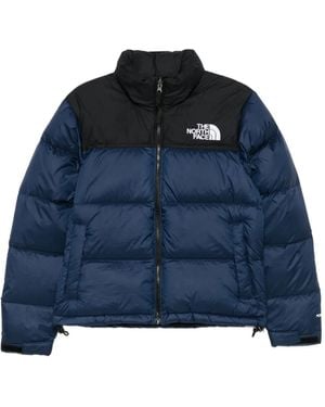 The North Face Quilted Puffer Jacket With High Collar - Blue