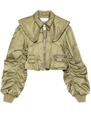 Ganni Duchess Bomberjacke - Grün