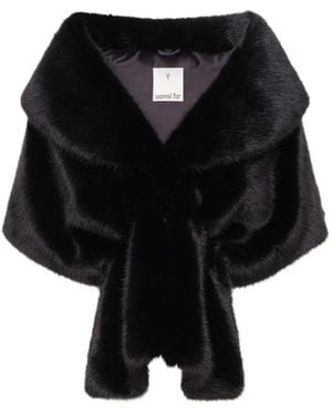 Unreal Fur Capa Champagne Cruzada - Negro