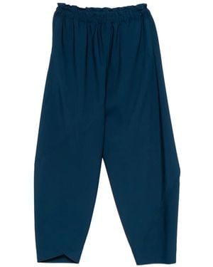 Issey Miyake Elasticated-Waistband Paneled Pants - Blue