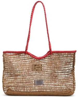 Bimba Y Lola Large Woven-Design Tote Bag - Brown