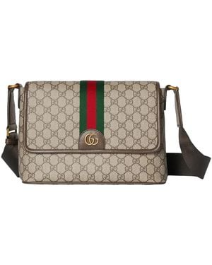 Gucci Ophidia Gg Supreme Shoulder Bag - Natural