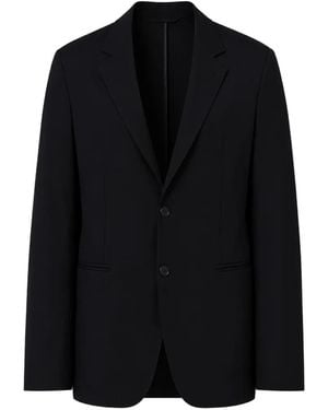 ALBERTO BRESCI Single-Breasted Notched-Lapels Blazer - Black