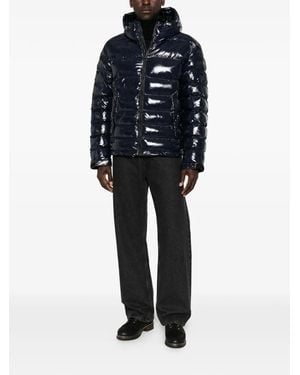 Napapijri Glossy Quilted Hooded Jacket - Blue