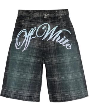 Off-White c/o Virgil Abloh Plaid Shorts - Grey