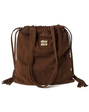 Miu Miu Sac Joie En Daim - Marron