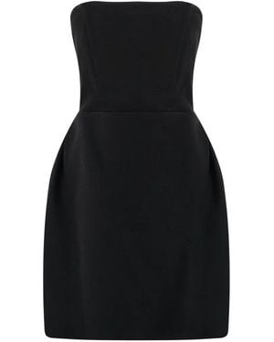 ACTUALEE Strapless Tulip-Skirt Mini Dress - Black