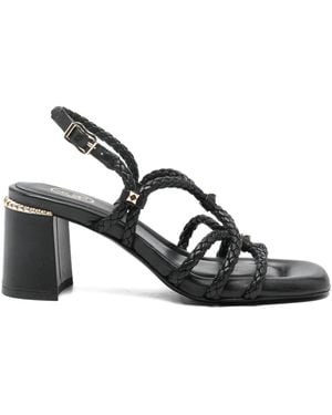 Ash 60Mm Braided Block Heel Sandals - Black