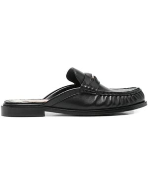 Burberry Mules Cadet En Cuir - Noir