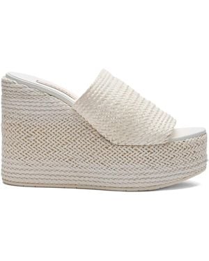 Casadei 80Mm Woven Heeled Mules - Grey