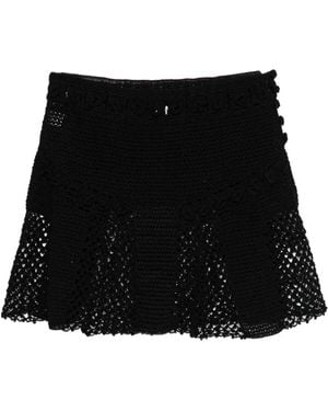 Judy Turner Gehäkelter Floret Minirock - Schwarz