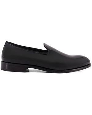 Doucal's Logo Patent Leather Loafers - Black